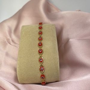 Red Evil Eye Beaded Bracelet
